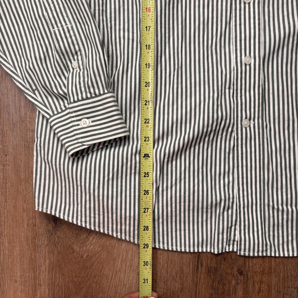 Cutter & Buck Green Bay Packers Mens Large Striped Button Down Shirt Green White - Picture 6 of 9
